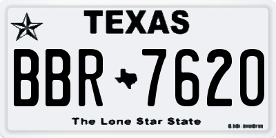 TX license plate BBR7620