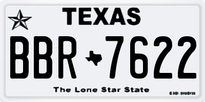 TX license plate BBR7622