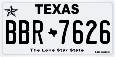 TX license plate BBR7626