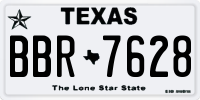 TX license plate BBR7628
