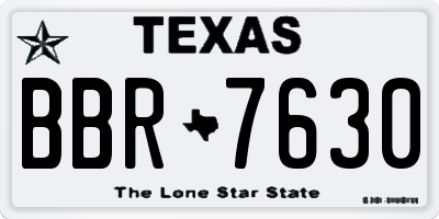 TX license plate BBR7630