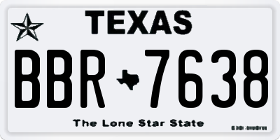 TX license plate BBR7638