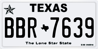 TX license plate BBR7639