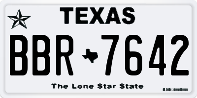 TX license plate BBR7642