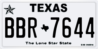 TX license plate BBR7644
