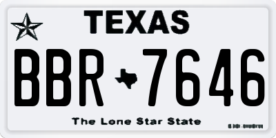 TX license plate BBR7646