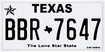 TX license plate BBR7647