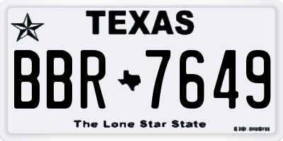 TX license plate BBR7649