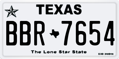 TX license plate BBR7654