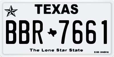 TX license plate BBR7661