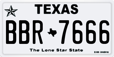 TX license plate BBR7666