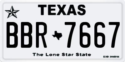 TX license plate BBR7667