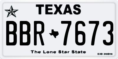 TX license plate BBR7673