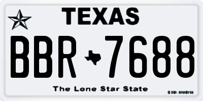 TX license plate BBR7688