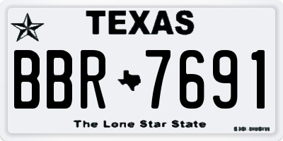TX license plate BBR7691