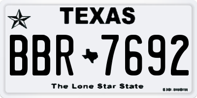TX license plate BBR7692