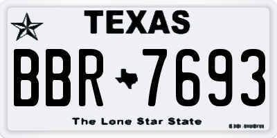 TX license plate BBR7693