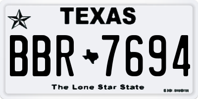 TX license plate BBR7694