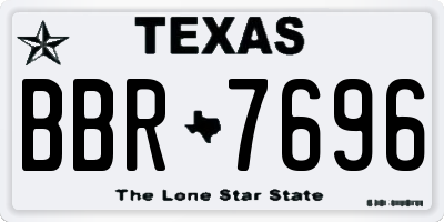 TX license plate BBR7696