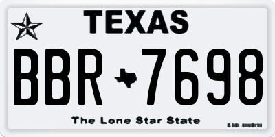 TX license plate BBR7698