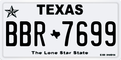 TX license plate BBR7699