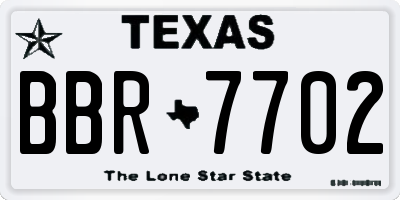 TX license plate BBR7702