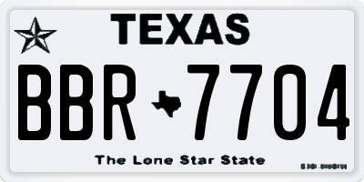 TX license plate BBR7704