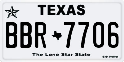 TX license plate BBR7706