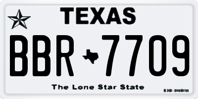 TX license plate BBR7709