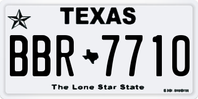 TX license plate BBR7710