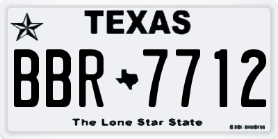 TX license plate BBR7712