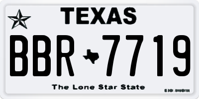 TX license plate BBR7719