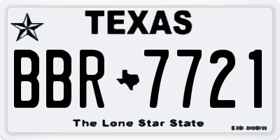 TX license plate BBR7721