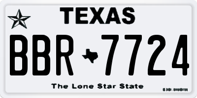 TX license plate BBR7724