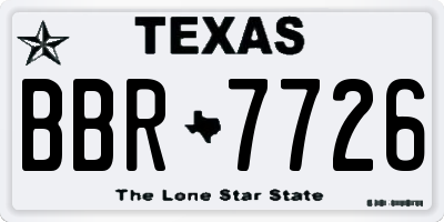 TX license plate BBR7726