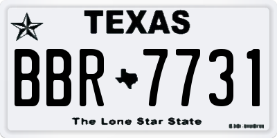 TX license plate BBR7731