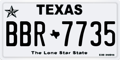 TX license plate BBR7735