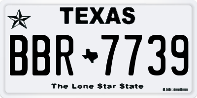 TX license plate BBR7739