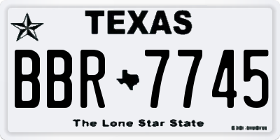 TX license plate BBR7745