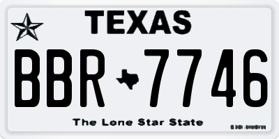 TX license plate BBR7746