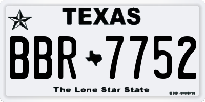 TX license plate BBR7752