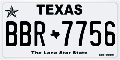 TX license plate BBR7756
