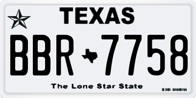 TX license plate BBR7758