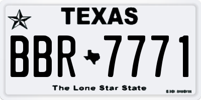 TX license plate BBR7771