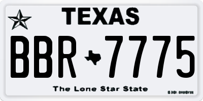TX license plate BBR7775
