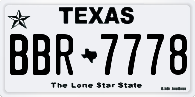 TX license plate BBR7778