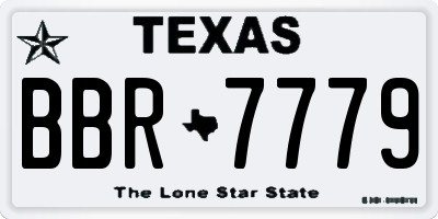 TX license plate BBR7779