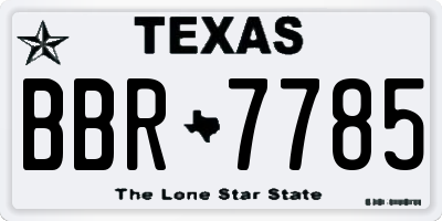 TX license plate BBR7785
