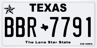 TX license plate BBR7791