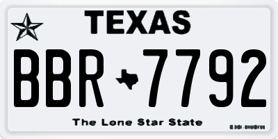 TX license plate BBR7792